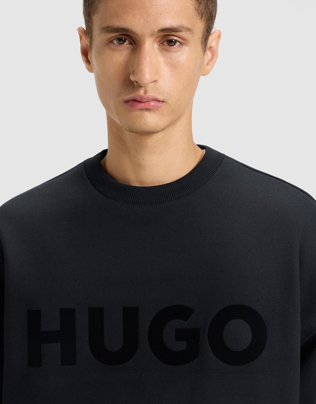 HUGO - Oversized-Fit Sweatshirt in Cotton Terry With Tonal Logo