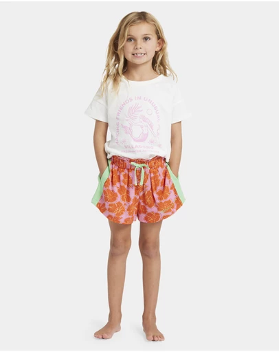 Billabong Kids - Girls 0 to 5 Happy Hibiscus Olly Shorts