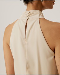 Tussah - Ruby Satin Halter Top