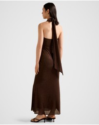 Forever New - Ariana Halter Neck Heatseal Maxi Dress
