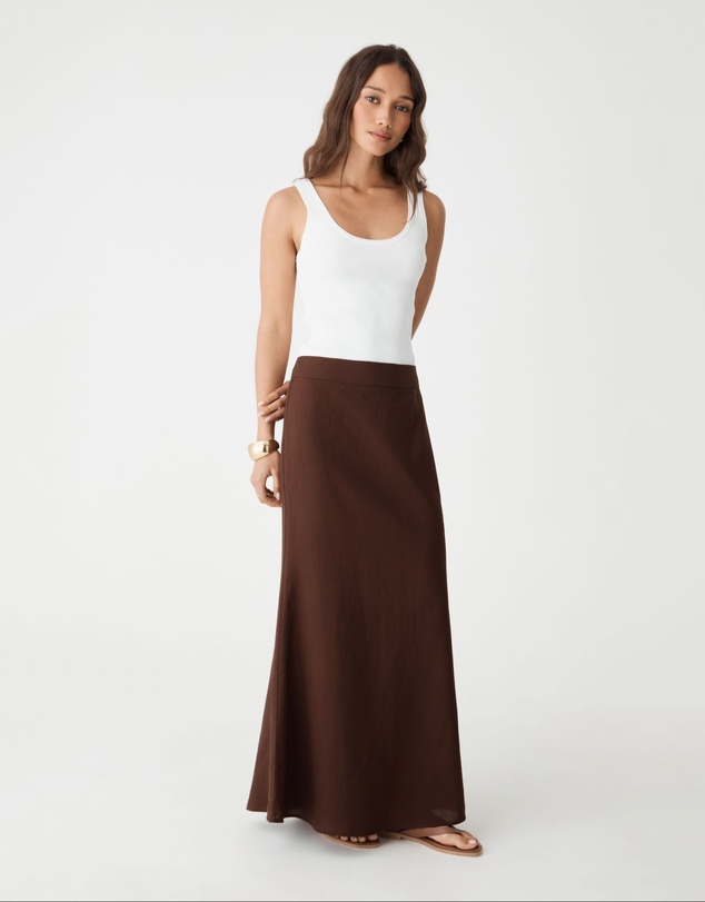 Forcast - Amelia Linen Blend Maxi Skirt