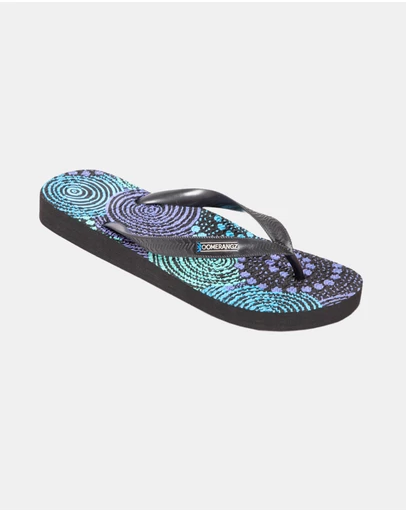Boomerangz Footwear - Men's Saltwater Dreamtime Thongs 01 with arch support and 2 x interchangeable straps