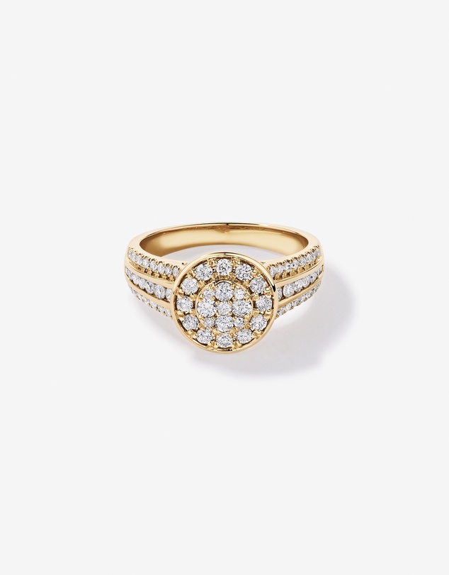 Michael Hill - 0.85 Carat TW Round Diamond Cluster Ring in 10kt Yellow Gold