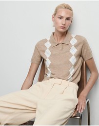 M.N.G - Argyle Polo-Neck Sweater