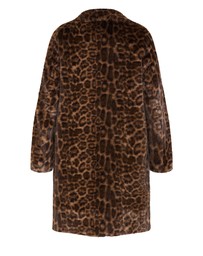 City Chic - Plus size Remi Leopard Faux Fur Coat - chocolate