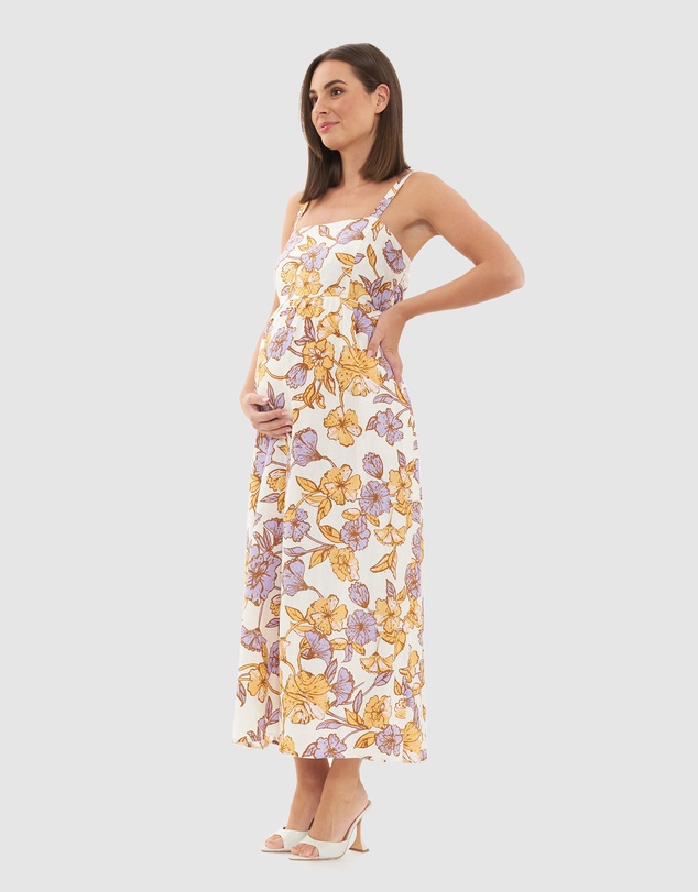 Ripe Maternity - Maya Tie Back Linen Dress