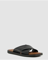Dune London - Licorice - Black Leather