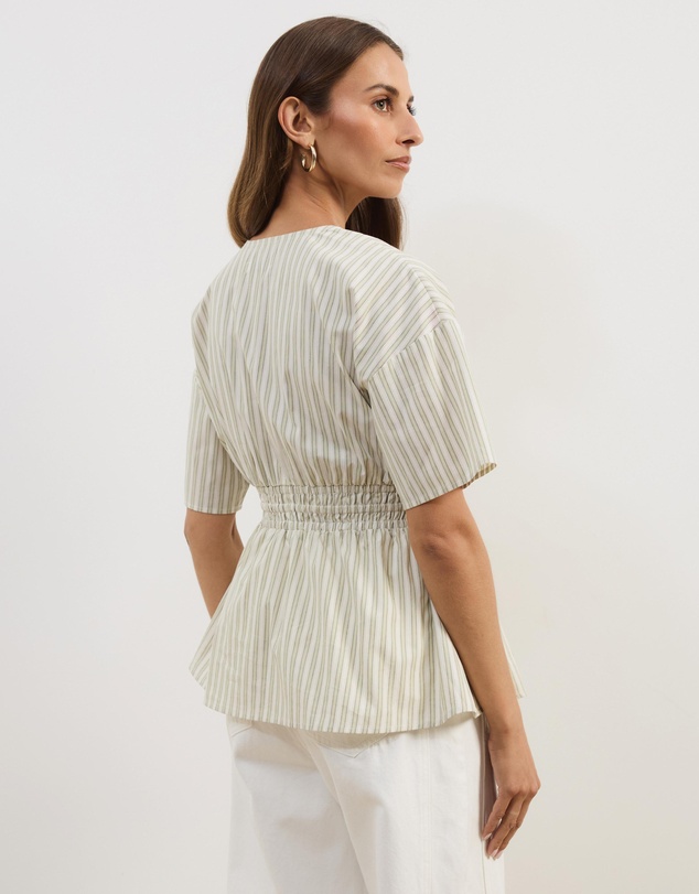 Atmos&Here - Elis Cotton Gathered Waist Top