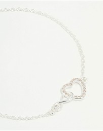 Lovisa - Sterling Silver Infinity & Cubic Zirconia Heart Link Bracelet