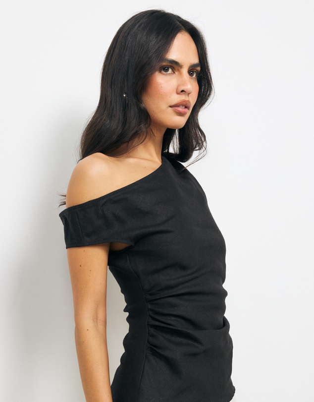 AERE - Isadora Asymmetric Draped Top