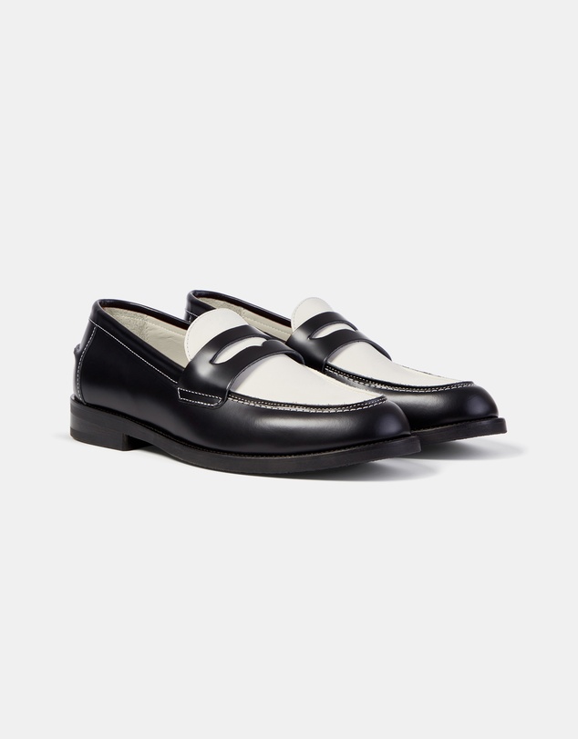 Duke + Dexter - Wilde Black + White Penny Loafer - Men's