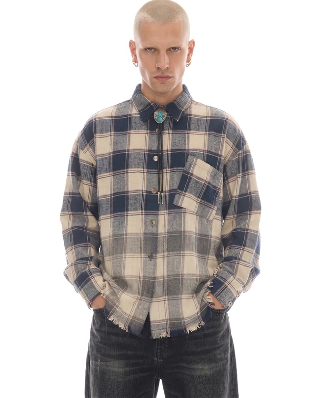 THE TALES - Cutaway Bleached Flannel Shirt