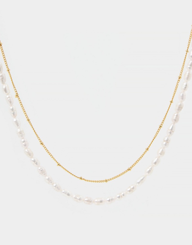 Forcast - Nyra 16k Gold Plated 2pc Necklace Set