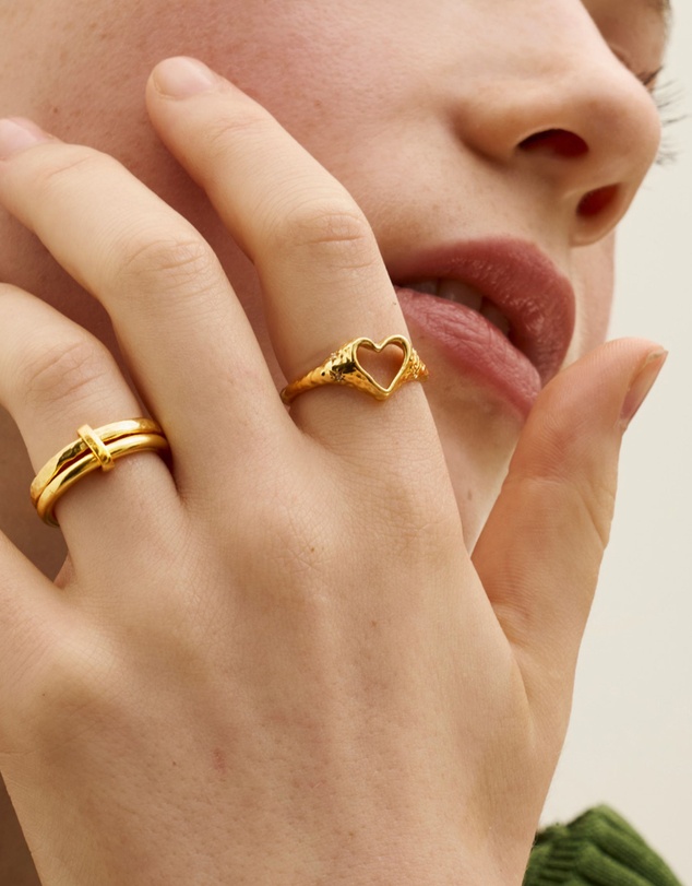 Ottoman Hands - Outline Heart Stacking Ring