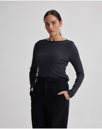 Oxford - Erin Striped Boatneck Knit