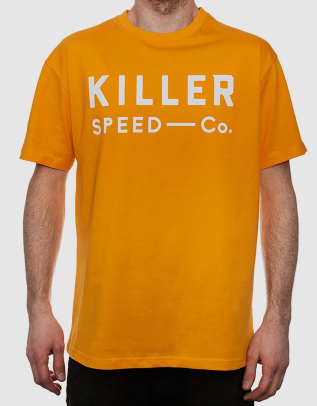 Killer Speed Co. - Killer Speed Co. Men Logo Cotton Tshirt Relaxed Fit Crew Neck Gold