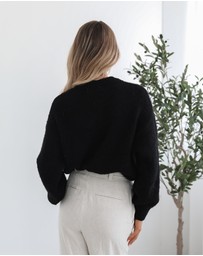 Esther & Co - Adelaine Knit - Black Print