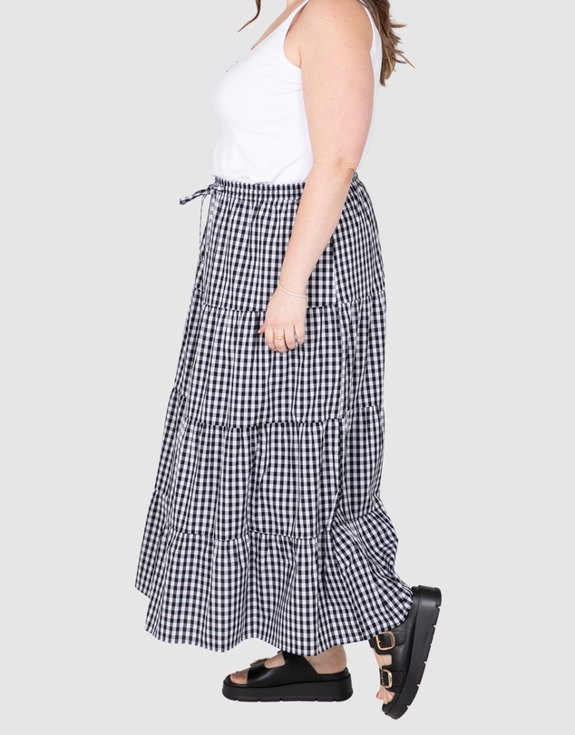 Love Your Wardrobe - Stacey Gingham Maxi Skirt
