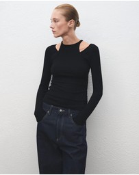 M.N.G - Ribbed Combined T-Shirt