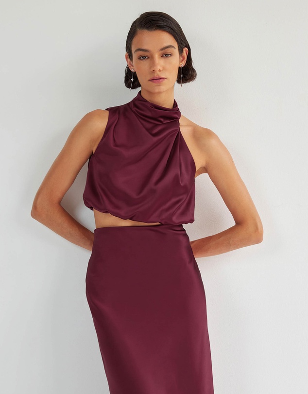 Forcast - Kaye Asymmetric Cowl Neck Top