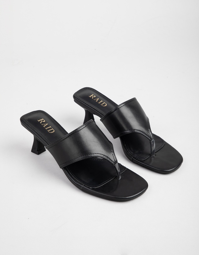 RAID - Tista toe post heeled mule sandals in Black