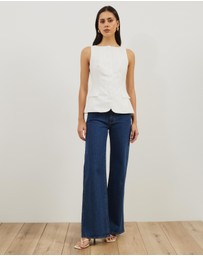 Atmos&Here - Solene Linen Blend Boat Neck Vest