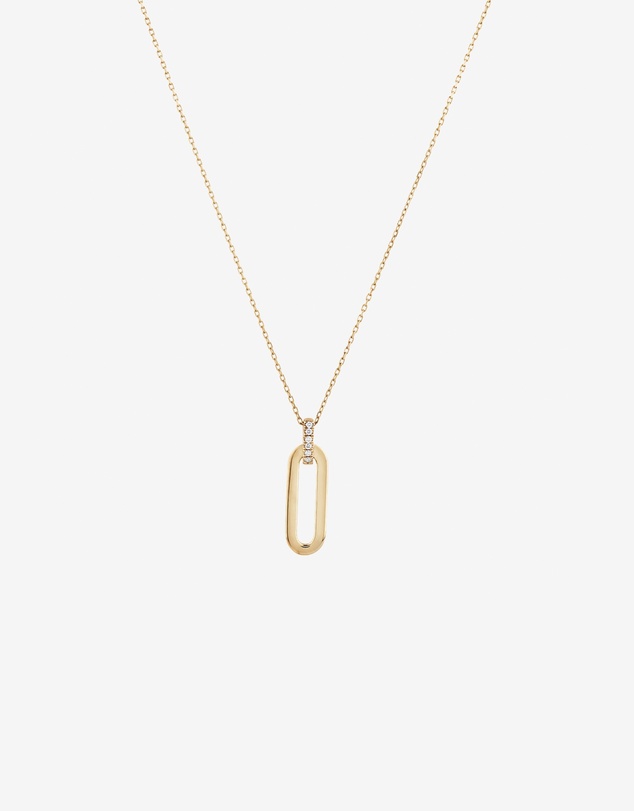 Michael Hill - Paperclip Pendant with 0.02 Carat TW of Diamonds in 10kt Yellow Gold