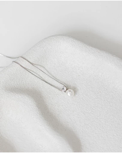 The White Collection - Anna - Minimal Silver Bridal Necklace