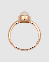 Elli Jewelry - Ring Moonstone Circle 925 Sterling Silver Rosegold
