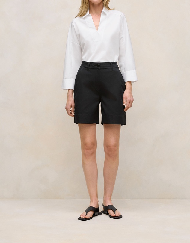 Trenery - Stretch Cotton Tailored Short in Black