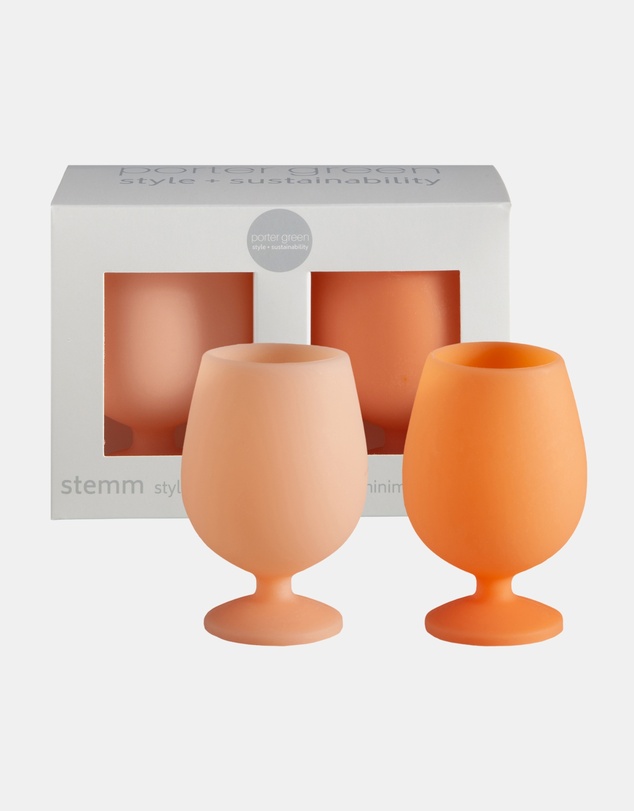 porter green - stemm | silicone unbreakable wine glasses