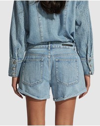 Decjuba - Isabel Rhinestone Denim Shorts