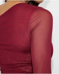 Dazie - Alina Asymmetrical Mesh Top