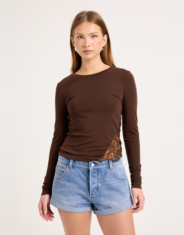 Rolla's - Siren Lace Long Sleeve Tee