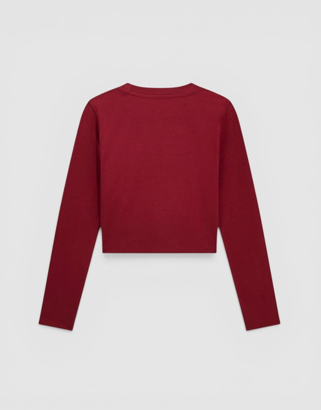 GUESS - Cropped Long Sleeve Logo Top