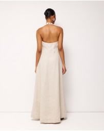 AERE - Rosa Linen Halter Midi Dress