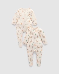 Purebaby - 2 Pack Zip Growsuit -Kids-Babies