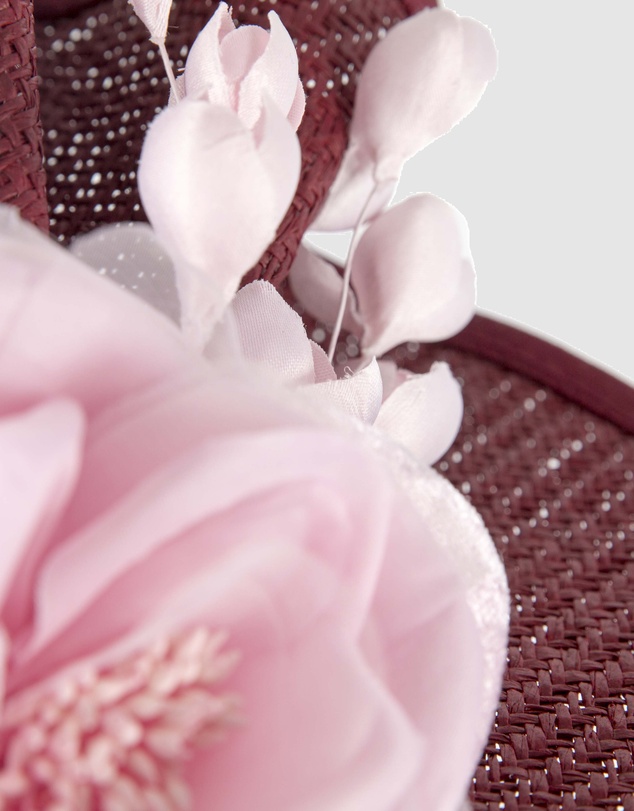 Fillies Collection - Bespoke Sculpted Natural Fuchsia Racing Fascinator