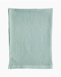 Living Textiles - Cotton Cellular Blanket - Sage