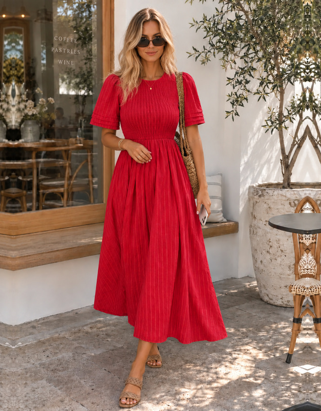 Esther & Co - Iolana Dress - Cherry