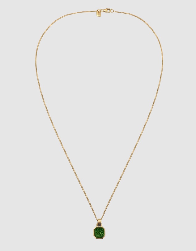 Kuzzoi - ICONIC EXCLUSIVE - Enamel Octagon Pendant Necklace in Gold-Plated 925 Silver