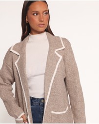 Petal & Pup - Katia Contrast Trim Coatigan - Beige