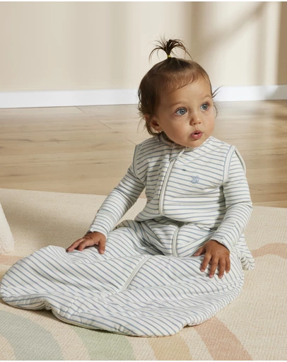 Grow Kindly - Sleeping Bag in Dusk Blue Stripe - 2.5 TOG