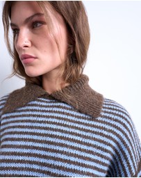 TOPSHOP - Topshop Knitted Stripe Collar Jumper