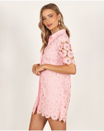 Petal & Pup - Tallie Button Up Mini Dress - Pink
