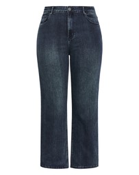 City Chic - Plus size Harley Fit Ivy Straight Leg Short Jean - dark wash