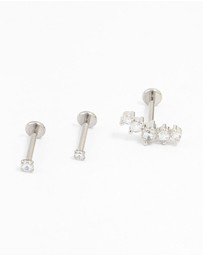 Lovisa - Surgical Steel Round Crawler Flat Backs 3-Pack