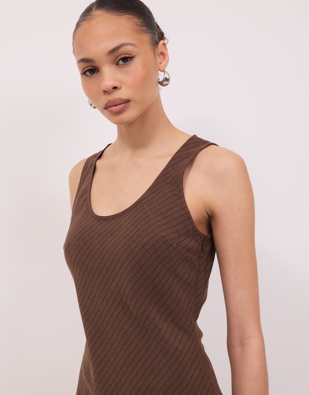 Calli - Andy Pinstripe Scoop Neck Dress