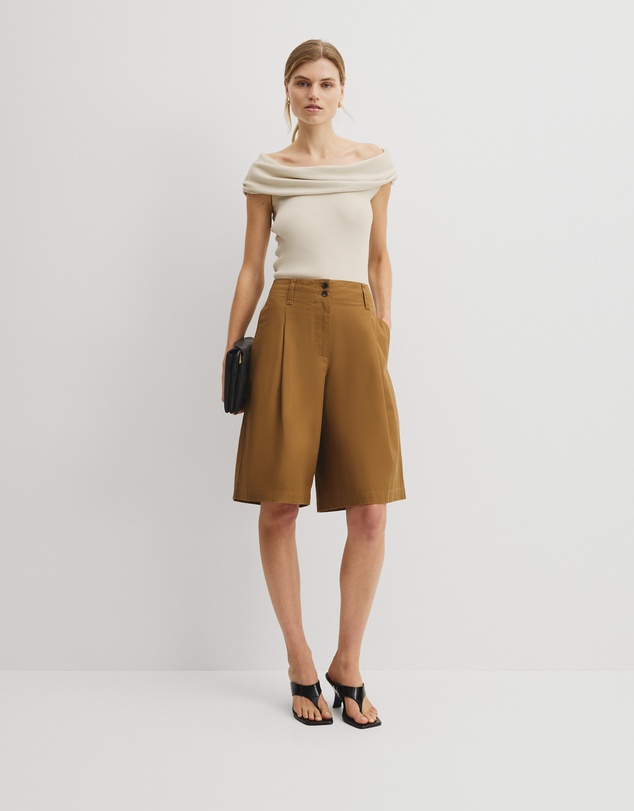 Country Road - Fold Over Knit Top