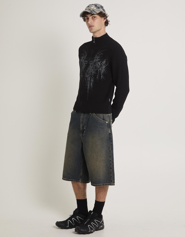 Insight - Funnel Neck Zip Through Knit Jumper